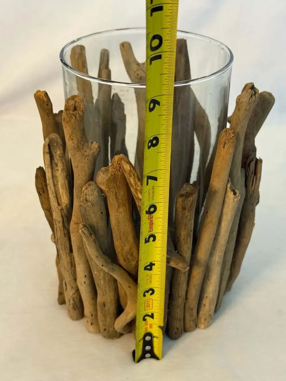 Pier 1 Imports Driftwood Hurricane Glass Candle Holder READ